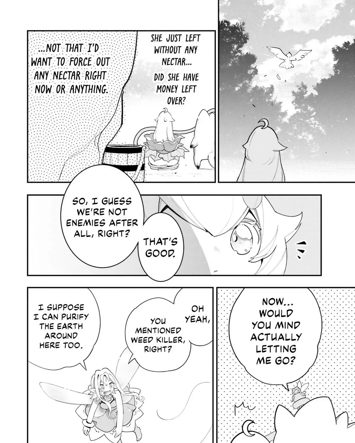 Shokubutsu Monster Musume Nikki ~Seijo datta Watashi ga Uragirareta Hate ni Aruraune ni Tensei Shite Shimatta node, kore kara wa Kougousei wo Shinagara Shizuka ni Shokubutsu Life wo Sugoshimasu~ Chapter 23 page 64
