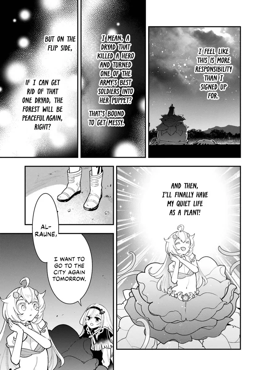 Shokubutsu Monster Musume Nikki ~Seijo datta Watashi ga Uragirareta Hate ni Aruraune ni Tensei Shite Shimatta node, kore kara wa Kougousei wo Shinagara Shizuka ni Shokubutsu Life wo Sugoshimasu~ Chapter 27 page 15