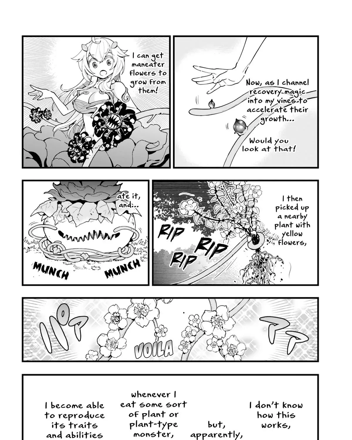 Shokubutsu Monster Musume Nikki ~Seijo datta Watashi ga Uragirareta Hate ni Aruraune ni Tensei Shite Shimatta node, kore kara wa Kougousei wo Shinagara Shizuka ni Shokubutsu Life wo Sugoshimasu~ Chapter 3 page 49