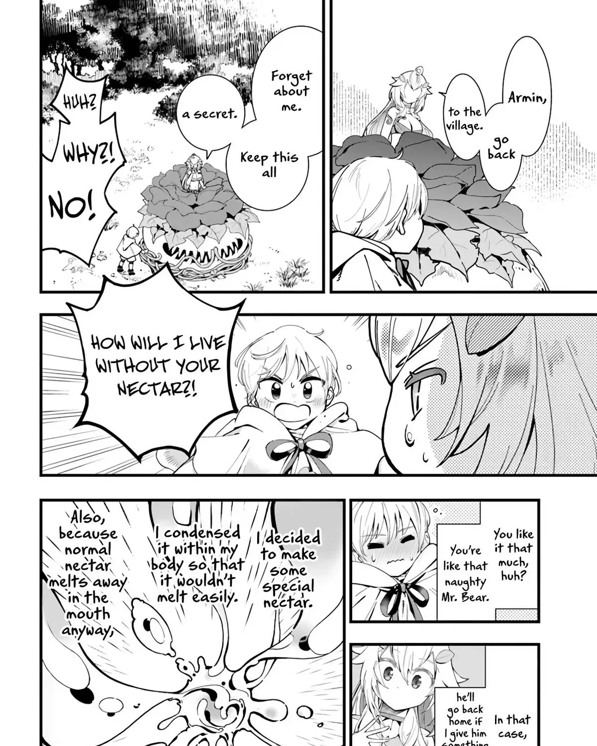 Shokubutsu Monster Musume Nikki ~Seijo datta Watashi ga Uragirareta Hate ni Aruraune ni Tensei Shite Shimatta node, kore kara wa Kougousei wo Shinagara Shizuka ni Shokubutsu Life wo Sugoshimasu~ Chapter 4 page 53
