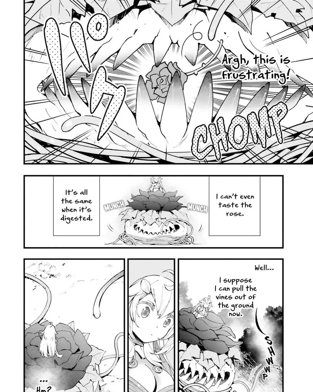 Shokubutsu Monster Musume Nikki ~Seijo datta Watashi ga Uragirareta Hate ni Aruraune ni Tensei Shite Shimatta node, kore kara wa Kougousei wo Shinagara Shizuka ni Shokubutsu Life wo Sugoshimasu~ Chapter 7 page 57