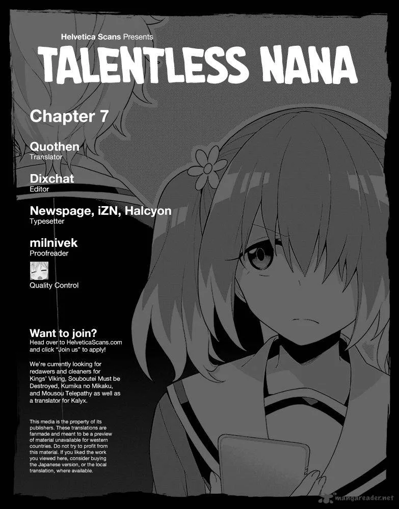 Talentless Nana Chapter 7 page 1