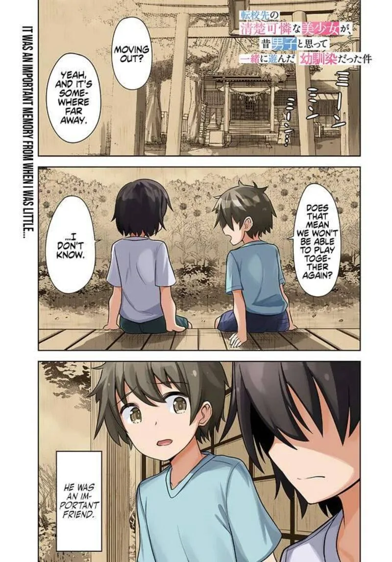 Tenkou Saki no Seiso Karen na Bishoujo ga, Mukashi Danshi to Omotte Issho ni Asonda Osananajimi datta Ken Chapter 1 page 2