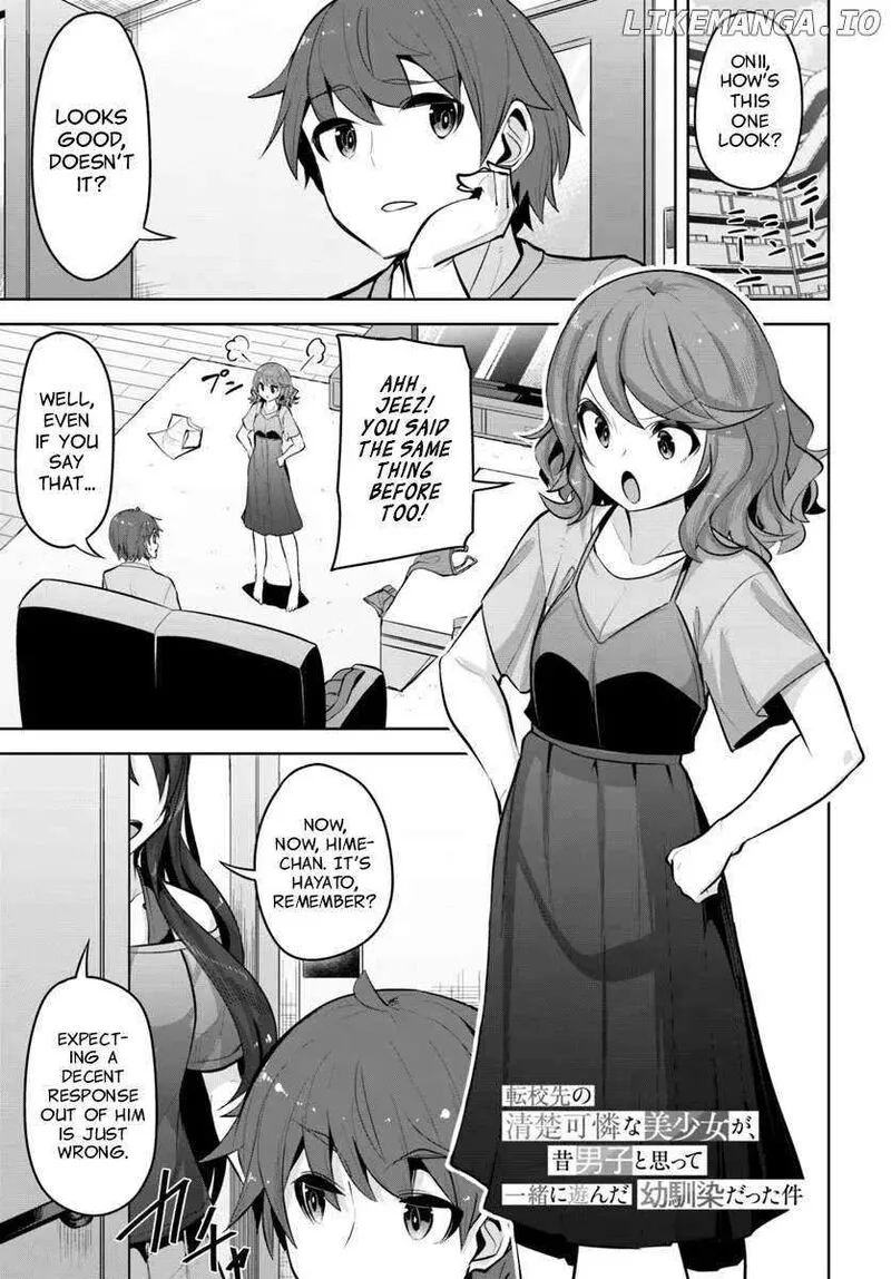 Tenkou Saki no Seiso Karen na Bishoujo ga, Mukashi Danshi to Omotte Issho ni Asonda Osananajimi datta Ken Chapter 27 page 1