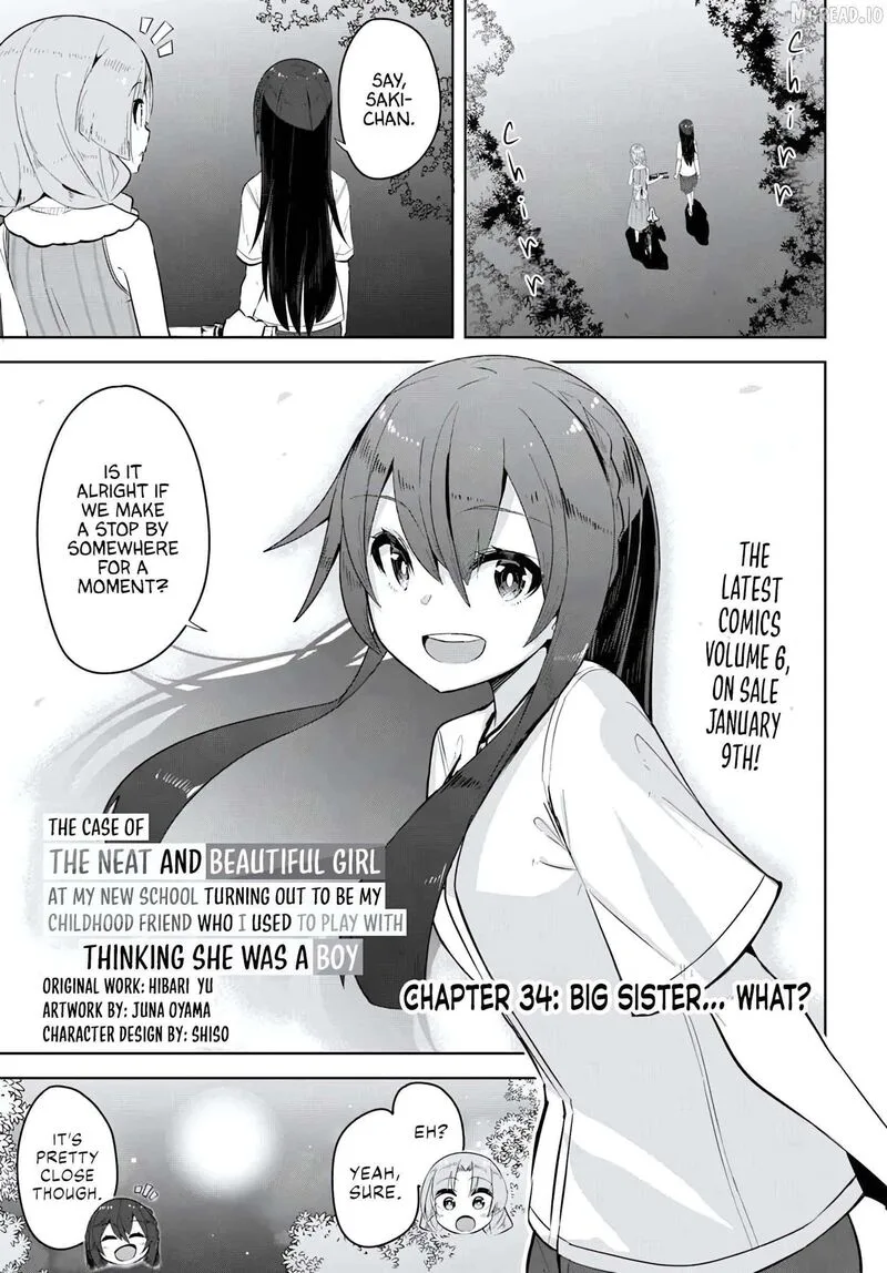 Tenkou Saki no Seiso Karen na Bishoujo ga, Mukashi Danshi to Omotte Issho ni Asonda Osananajimi datta Ken Chapter 34 page 1