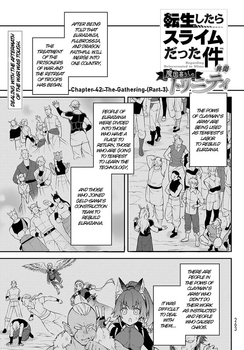 Tensei shitara Slime datta Ken Ibun: Makuni Kurashi no Trinity Chapter 42 page 1
