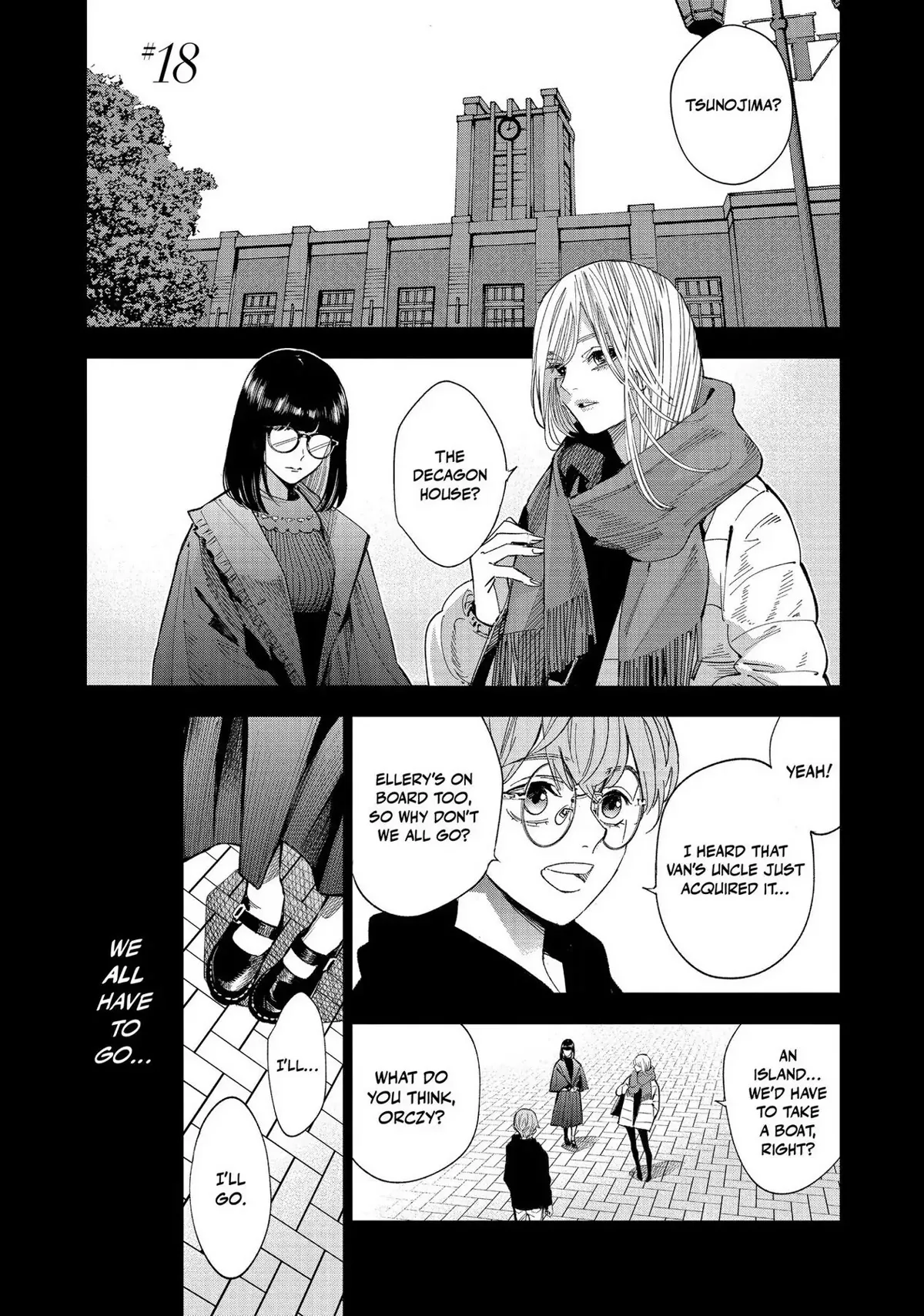 The Decagon House Murders Chapter 18 page 1