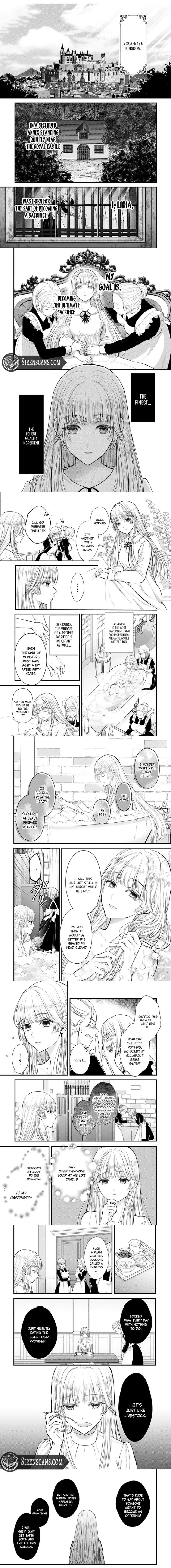 The Happiness of the Sacrificial Princess ~The Lonely Sacrificial Girl Becomes the Bride of the Demon King~ Chapter 1 page 2