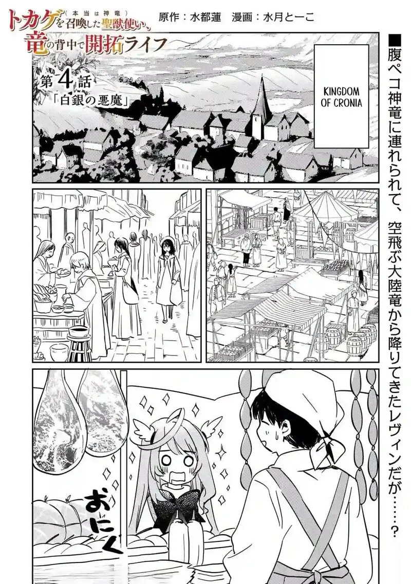 Tokage (Hontou wa Shinryuu) wo Shoukan Shita Seijuu Tsukai, Ryuu no Senaka de Kaitaku Life Chapter 4 page 1