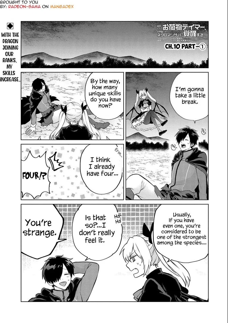Tsuihou Sareta Onimotsu Tamer, Sekai Yuiitsu no Necromancer ni Kakusei Suru Chapter 10.1 page 1