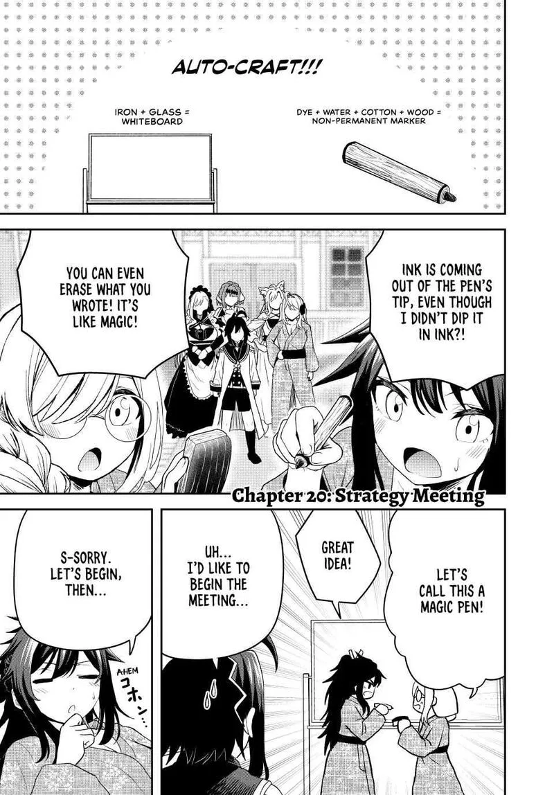 Tsuihou Sareta Tensei Ouji, "Auto Craft" Skill de Ryouchi o Bakusoku de Kaitakushi Saikyou no Mura o Tsukutte Shimau: Saikyou Crafting Skill de Hajimeru, Rakuraku Ryouchi Kaitaku Slow Life Chapter 20 page 1