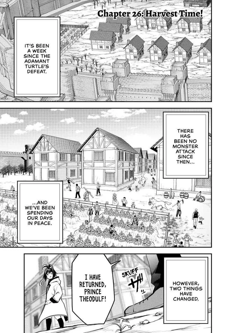 Tsuihou Sareta Tensei Ouji, "Auto Craft" Skill de Ryouchi o Bakusoku de Kaitakushi Saikyou no Mura o Tsukutte Shimau: Saikyou Crafting Skill de Hajimeru, Rakuraku Ryouchi Kaitaku Slow Life Chapter 26 page 1