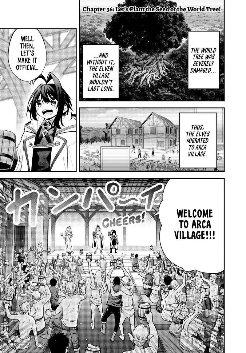 Tsuihou Sareta Tensei Ouji, "Auto Craft" Skill de Ryouchi o Bakusoku de Kaitakushi Saikyou no Mura o Tsukutte Shimau: Saikyou Crafting Skill de Hajimeru, Rakuraku Ryouchi Kaitaku Slow Life Chapter 36 page 1