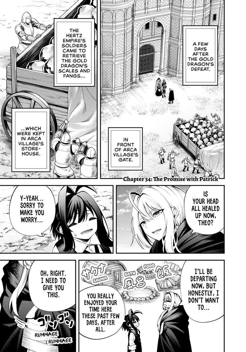 Tsuihou Sareta Tensei Ouji, "Auto Craft" Skill de Ryouchi o Bakusoku de Kaitakushi Saikyou no Mura o Tsukutte Shimau: Saikyou Crafting Skill de Hajimeru, Rakuraku Ryouchi Kaitaku Slow Life Chapter 54 page 1