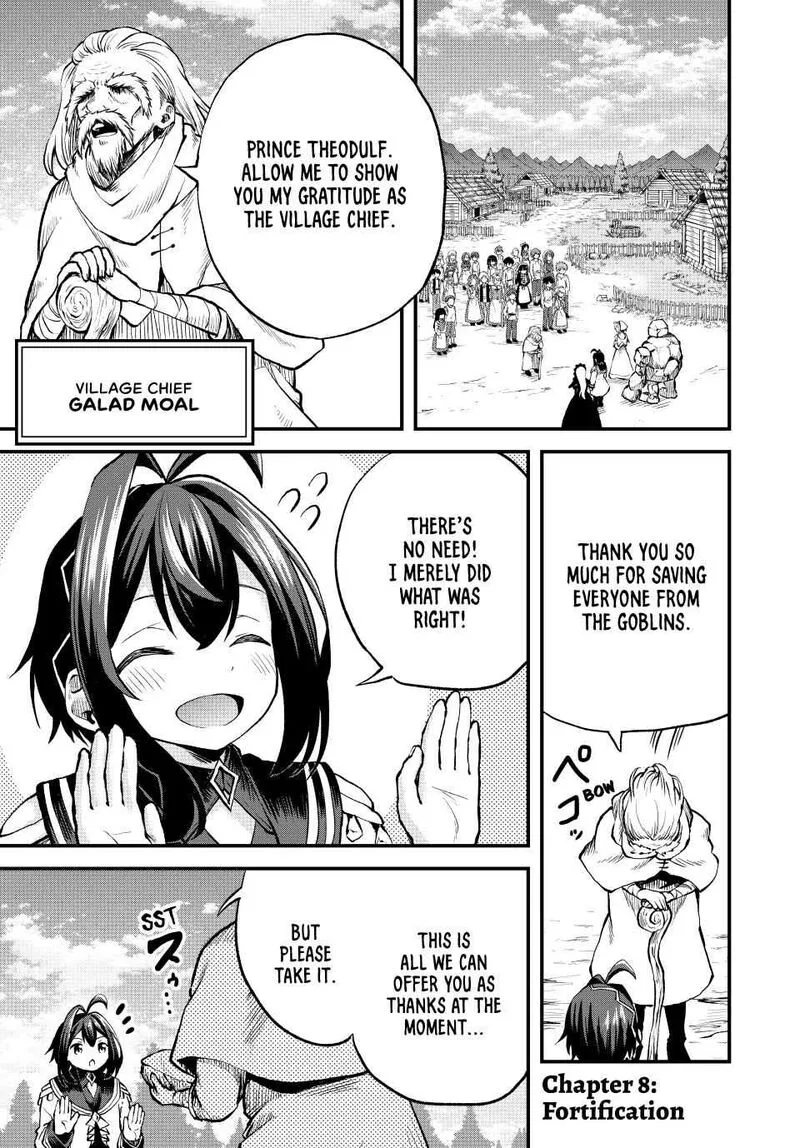 Tsuihou Sareta Tensei Ouji, "Auto Craft" Skill de Ryouchi o Bakusoku de Kaitakushi Saikyou no Mura o Tsukutte Shimau: Saikyou Crafting Skill de Hajimeru, Rakuraku Ryouchi Kaitaku Slow Life Chapter 8 page 1