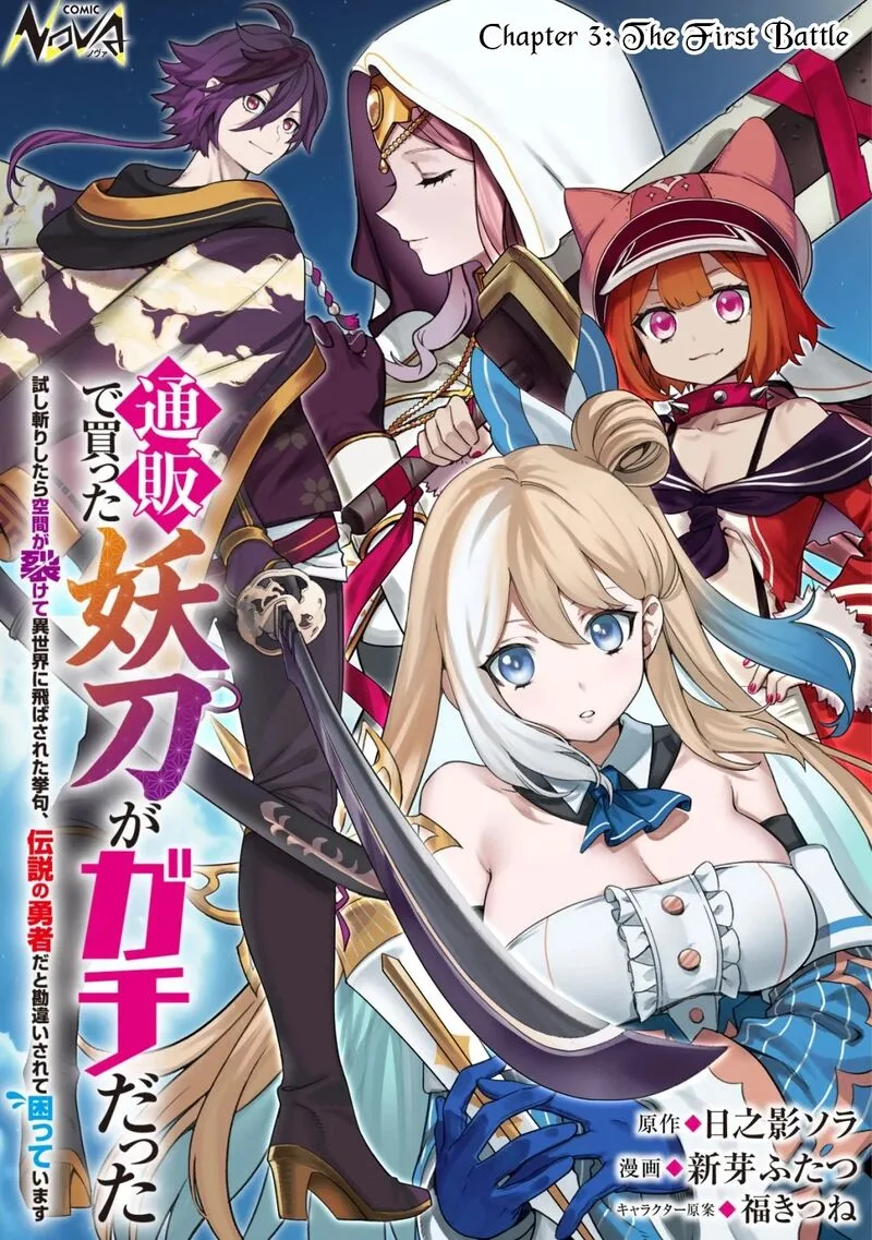 Tsuuhan de Katta Youtou ga Gachi datta: Tameshigiri Shitara Kuukan ga Sakete Isekai ni Tobasareta Ageku, Densetsu no Yuusha da to Kanchigai Sarete Komatteimasu Chapter 3 page 1
