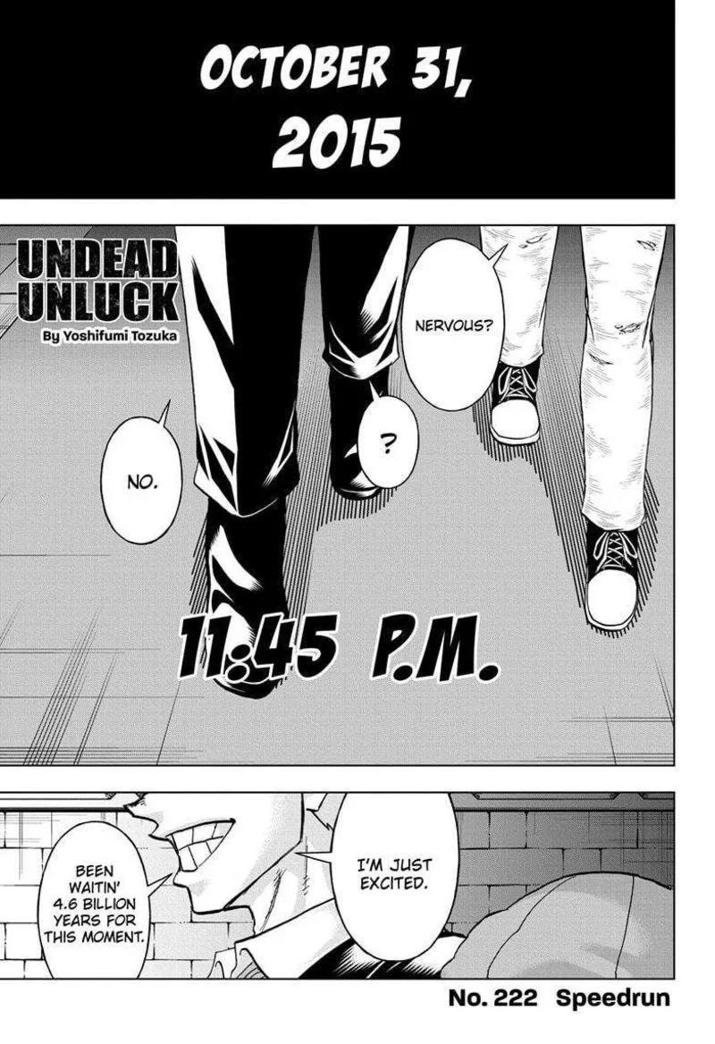 Undead Unluck Chapter 222 page 1