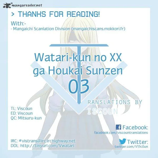 Watari-kun no xx ga Houkai Sunzen Chapter 3 page 35