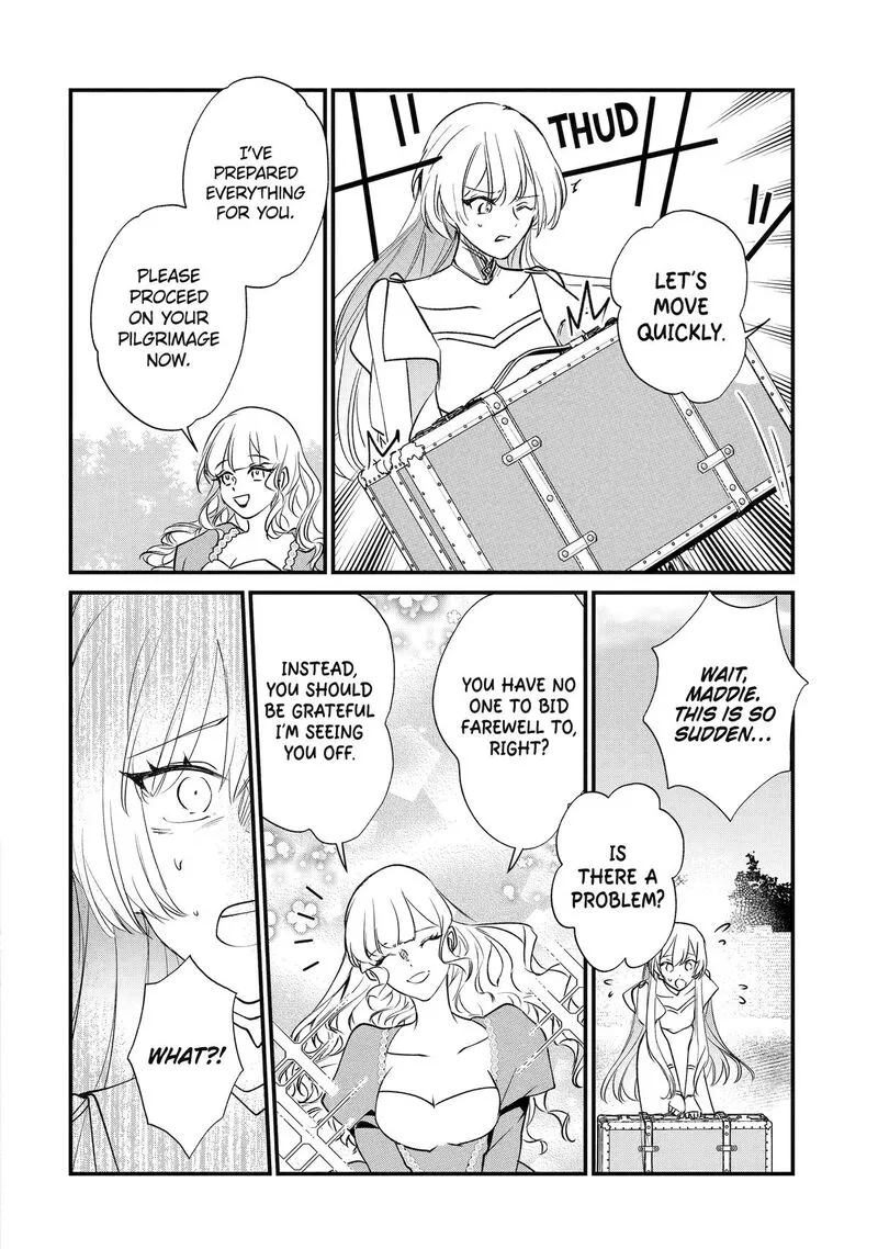 Yomei Wazuka Dakara to Tsuihou Sareta Seijo desu ga, Junrei no Tabi ni Detara Chou Kenkou ni Narimashita Chapter 1 page 35