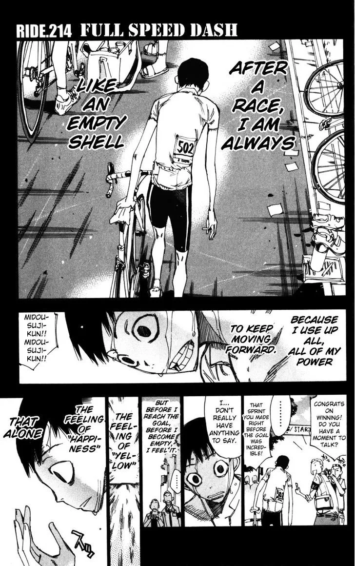 Yowamushi Pedal Chapter 214 page 1