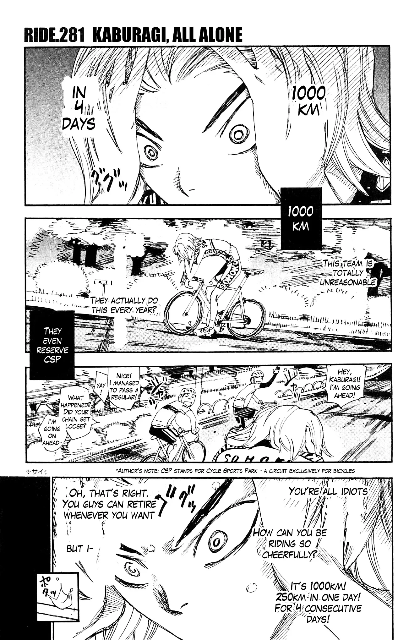Yowamushi Pedal Chapter 281 page 1