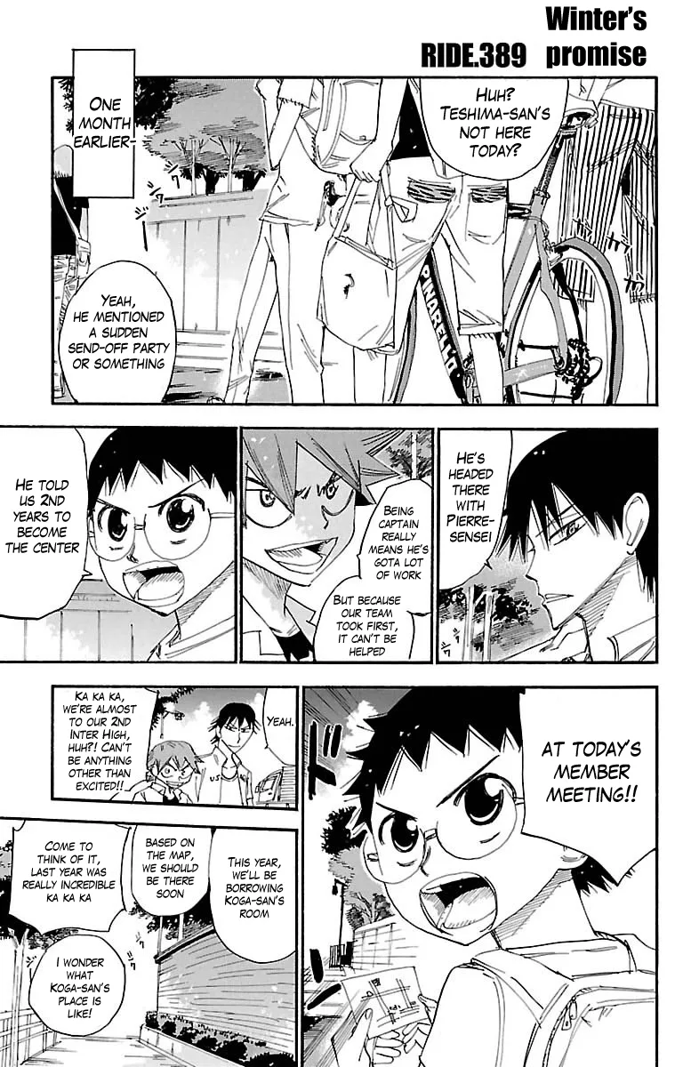 Yowamushi Pedal Chapter 389 page 1