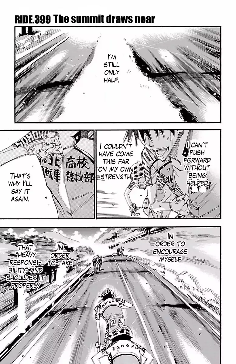 Yowamushi Pedal Chapter 399 page 1