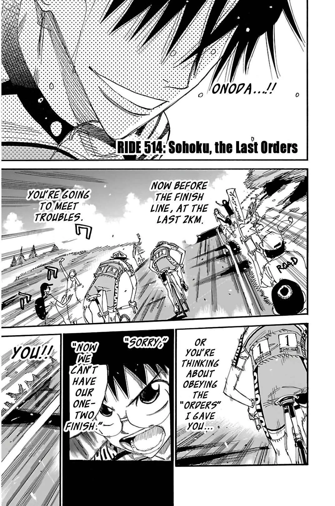 Yowamushi Pedal Chapter 514 page 1