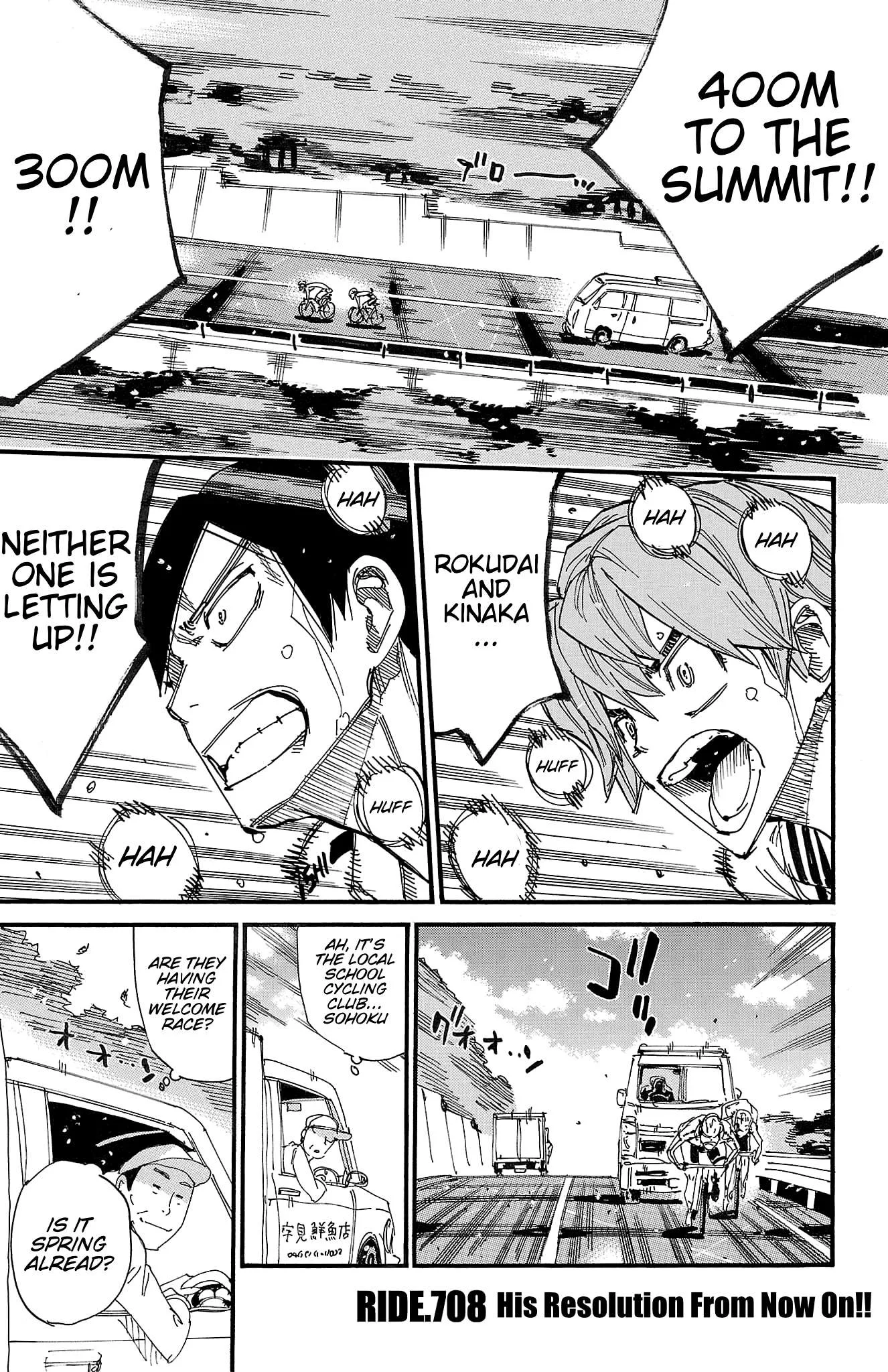 Yowamushi Pedal Chapter 708 page 1