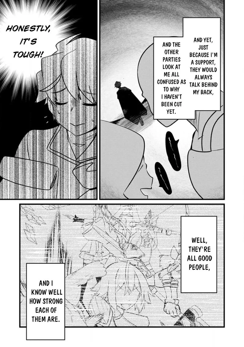 Zatsuyou Gakari Ken Shien Jutsushi wa Party Tsuihou ni Akogareru - Seken wa Tsuihou Boom na no ni, Ore wo Kadai Hyouka suru Party Member-tachi ga Kesshite Tebanaso to Shitekurenai Chapter 1 page 12